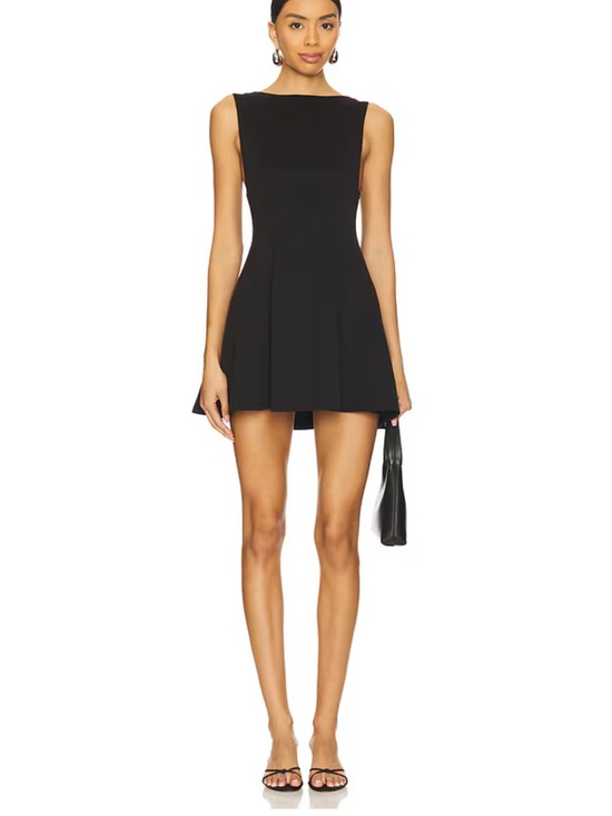 All The Ways Dresses & Skirts - Sleeveless Black Mini Dress with Flared Skirt